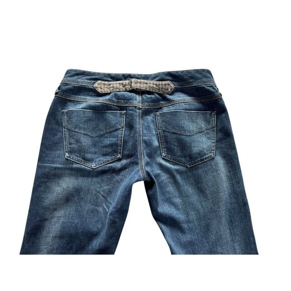 Free People Woman's Sz 27 Low Rise Flared Jeans with Corduroy Stripe Leg - Picture 7 of 11